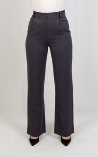 Gray Pleated Straight - Leg Trousers - Hushy Wear