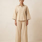 The Verona Linen Wide-Leg Pants - Beige