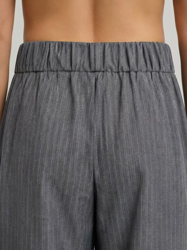 The Madison Pinstripe Co-Ord Set - Gray