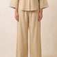 The Verona Linen Wide-Leg Pants - Beige