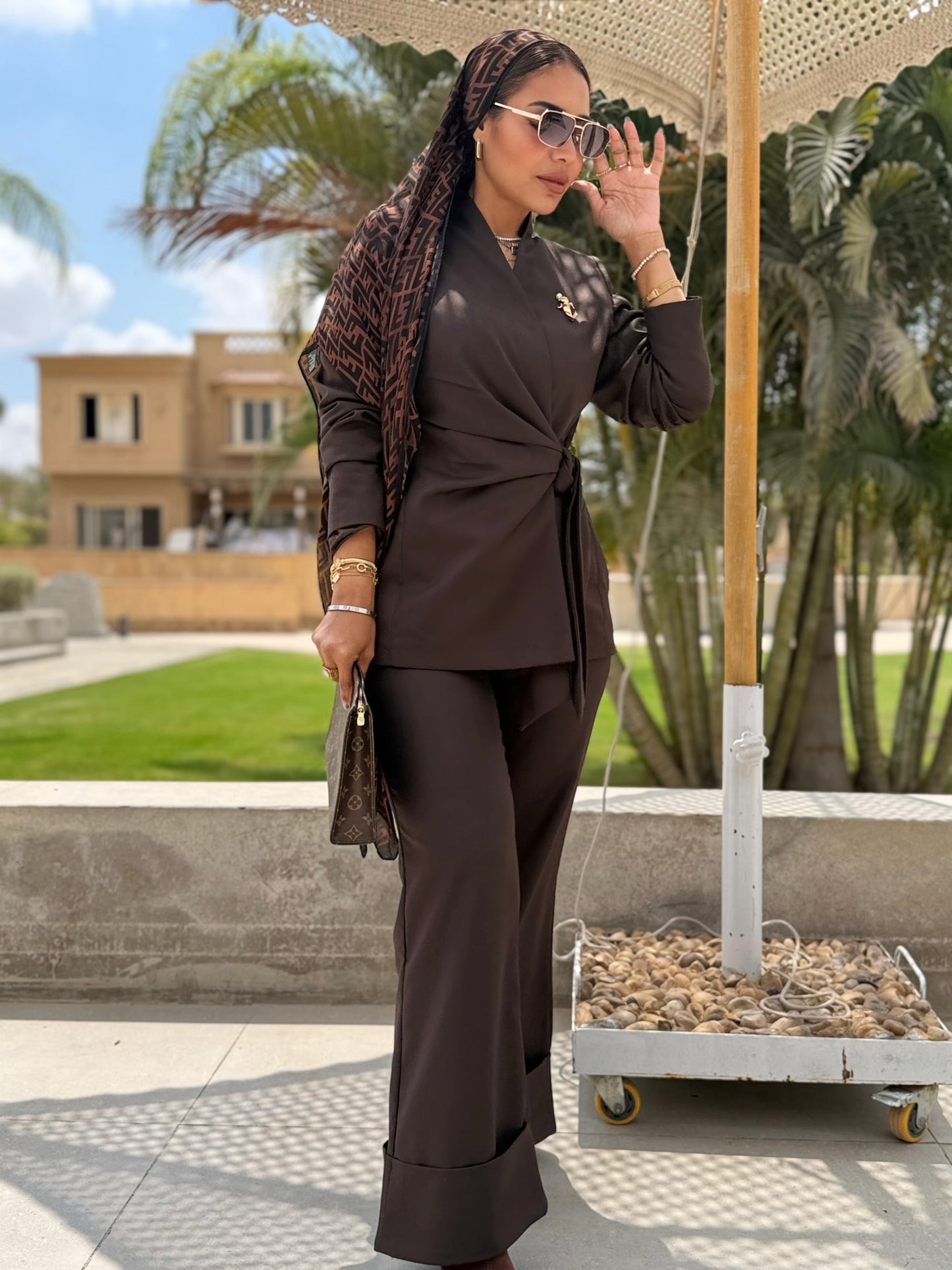 Kimono Dark Brown Suit