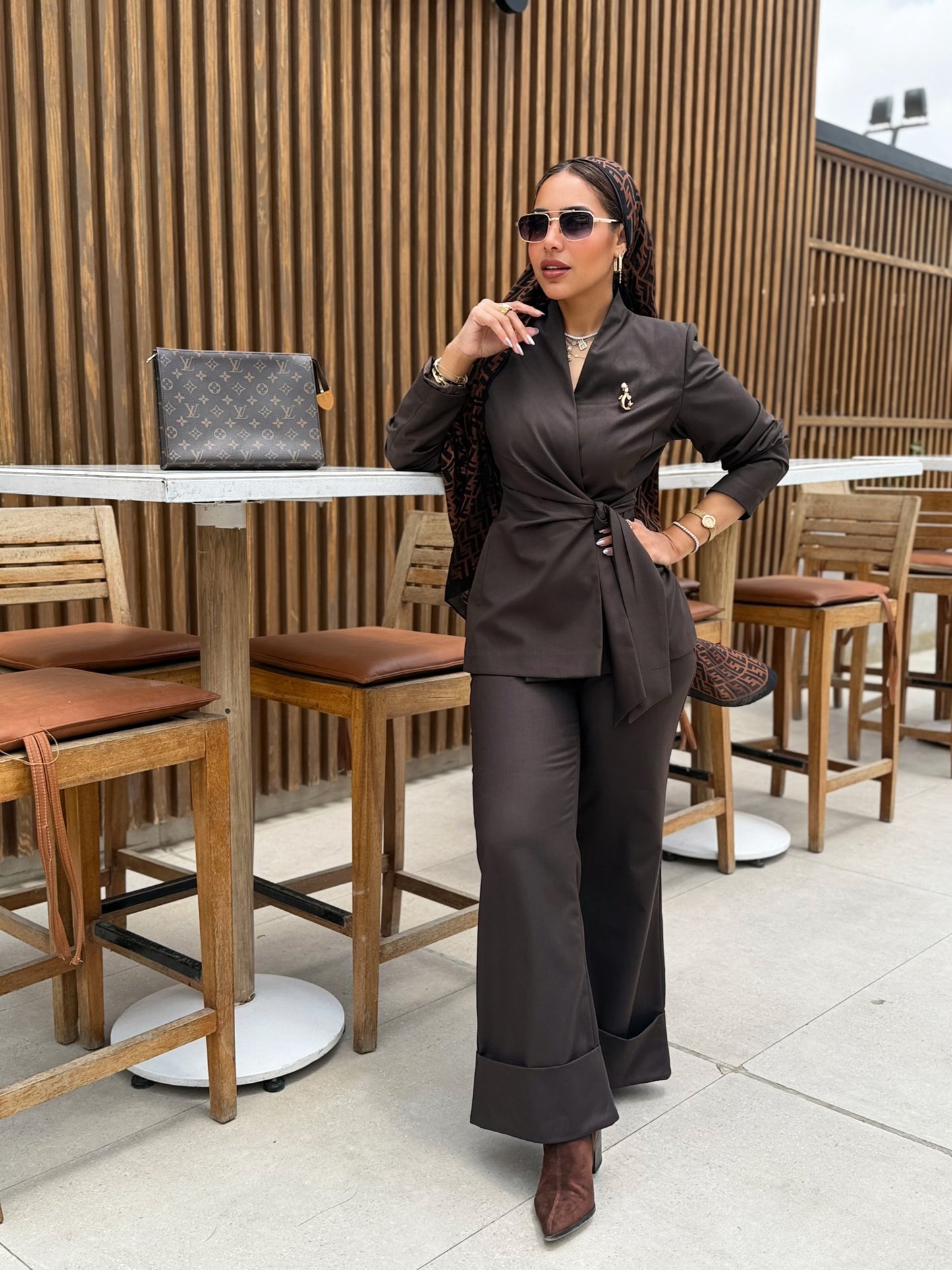 Kimono Dark Brown Suit