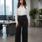Black High - Waist Classic Trousers - Hushy Wear