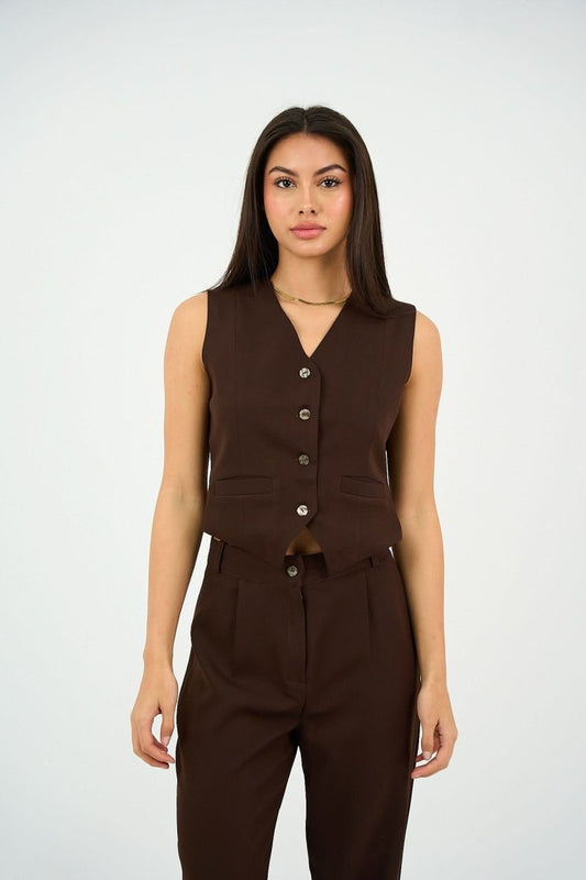 Brown Classic Vest Only - Hushy Wear