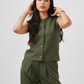 Button Down Sleeveless Top in Olive Green - Hushy Wear