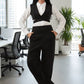 Crossover Wrap Cropped Vest – Black - Hushy Wear