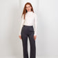 Gray Pleated Straight - Leg Trousers - Hushy Wear