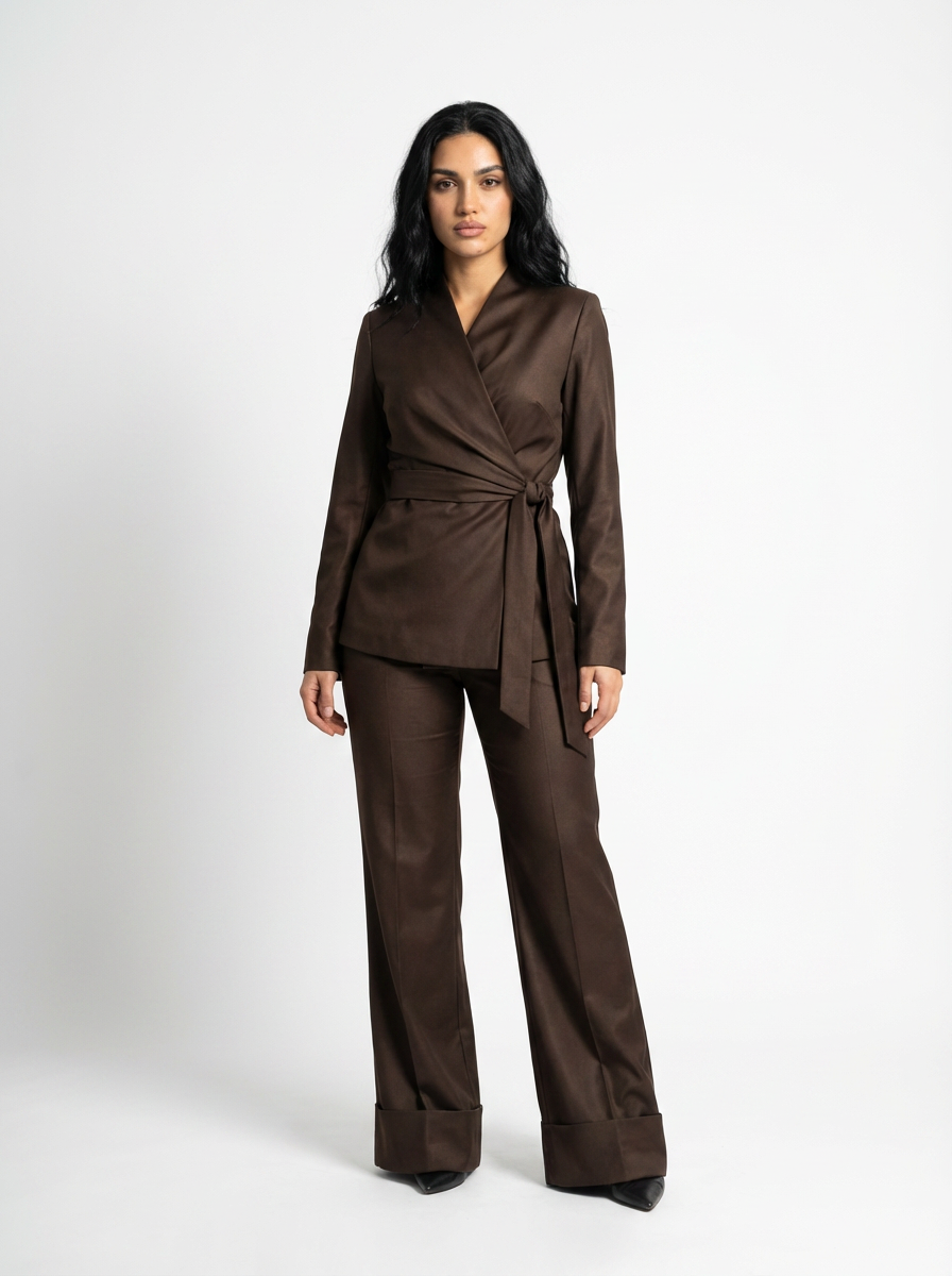 Kimono Dark Brown Suit