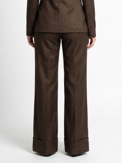 Elegant Wide-Leg Trousers – Brown
