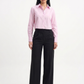 Pink Pinstripe Cropped Shirt
