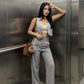 Linen Vest Only- Gray