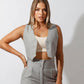Linen Vest Only - Gray - Hushy Wear