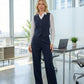 Navy Classic Vest & Pleated Straight Pants Set - Hushy Wear