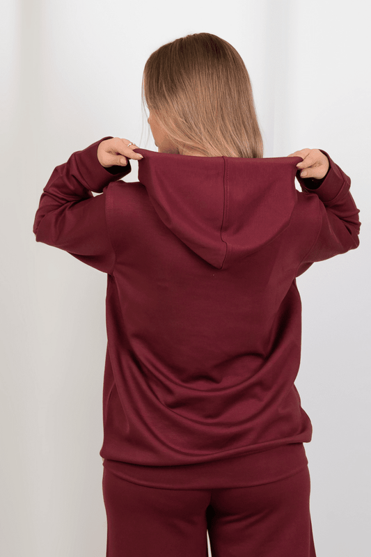 Oversized Hoodie – Burgundy - Hushy Wear