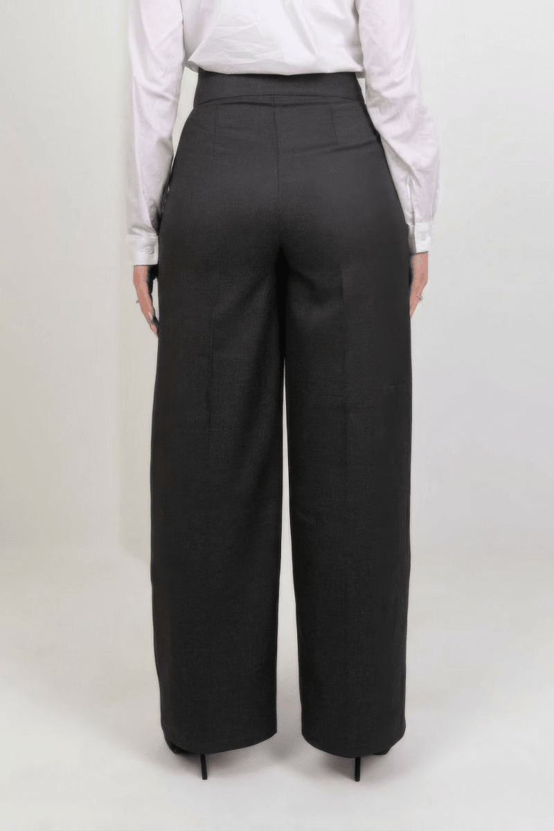 Premium High Waist Trouser - Gray - Hushy Wear