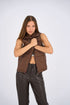 Puffer Vest - Dark Brown - Hushy Wear