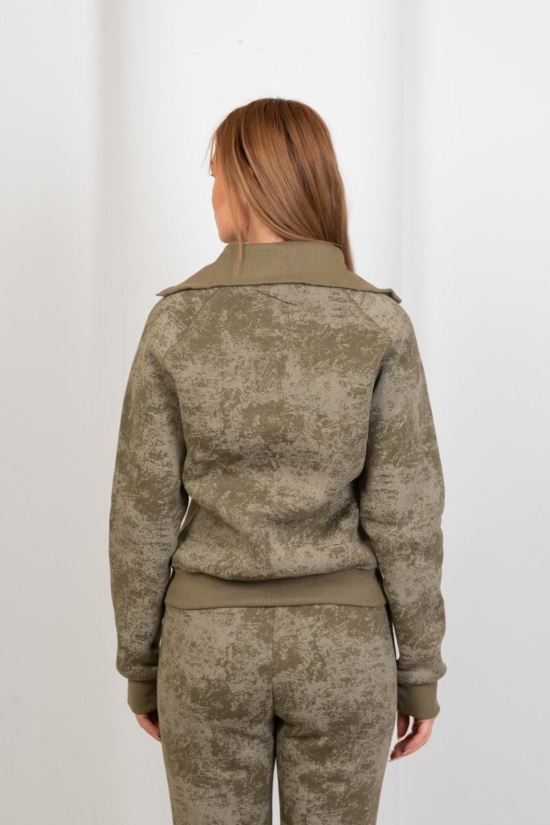 Vintage Wash Zip - Up Top – Olive - Hushy Wear