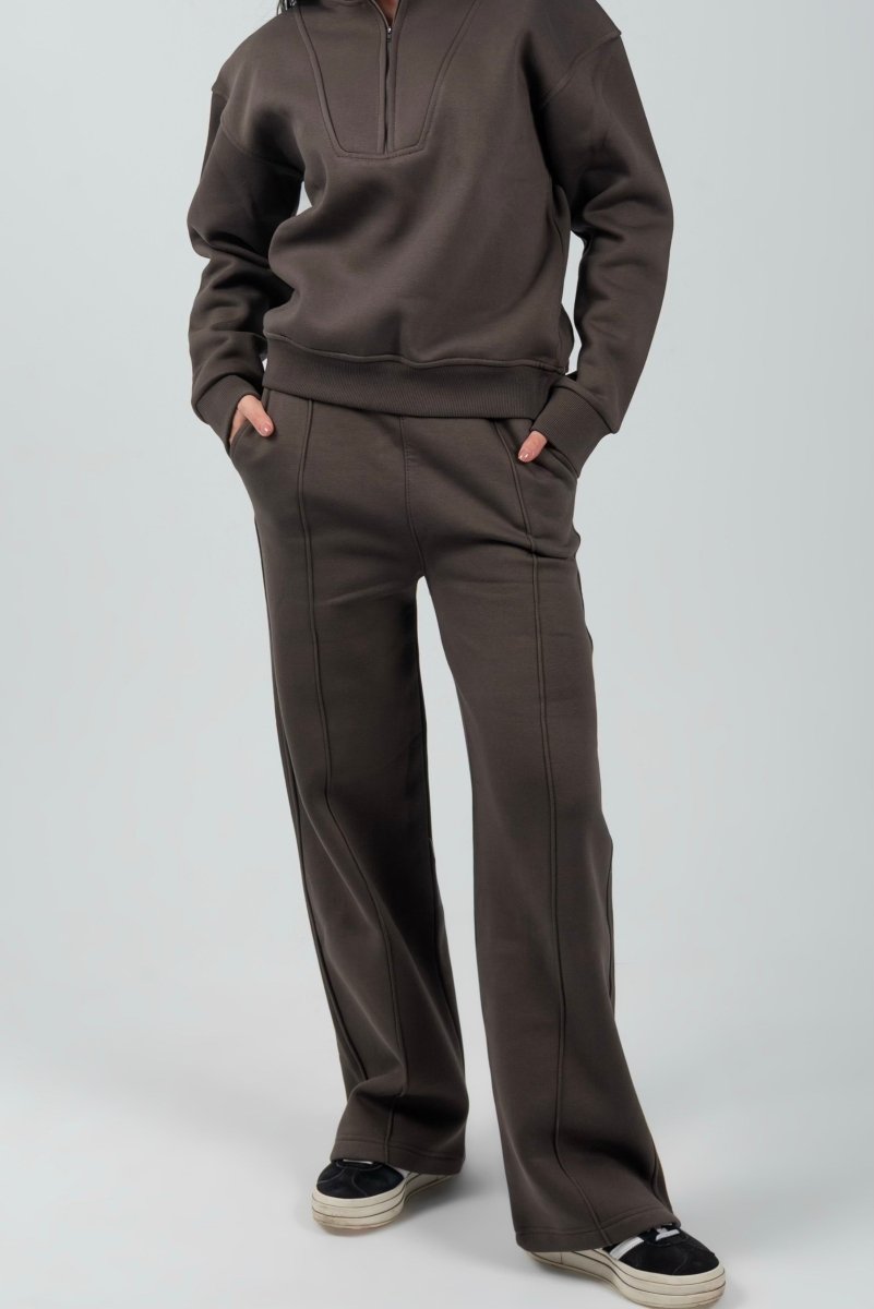 Wide - Leg Lounge Sweatpants – Charcoal - Hushy Wear